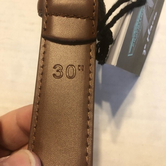 MIO MARINO Tan 30" Classy Prong Buckle Belt Brown Genuine Leather NWT - Picture 8 of 10